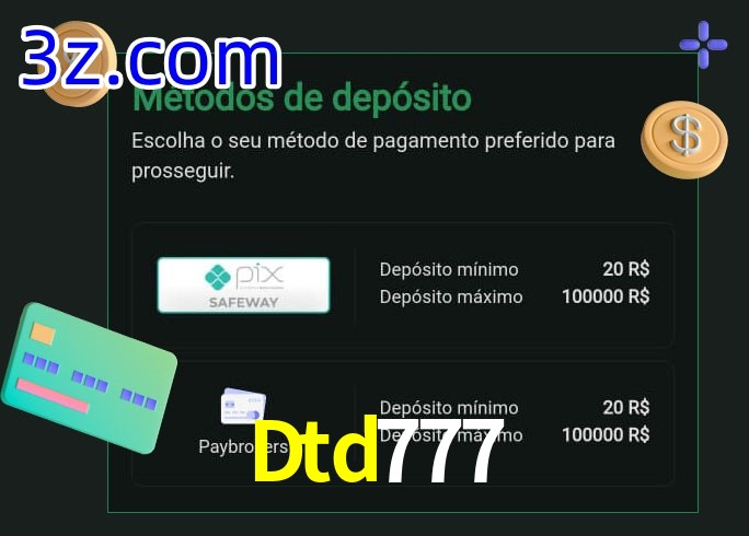 O cassino Dtd777 oferece uma grande variedade de métodos de pagamento